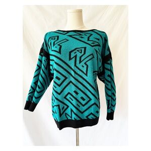 1980s Reversible Abstract Sweater Medium